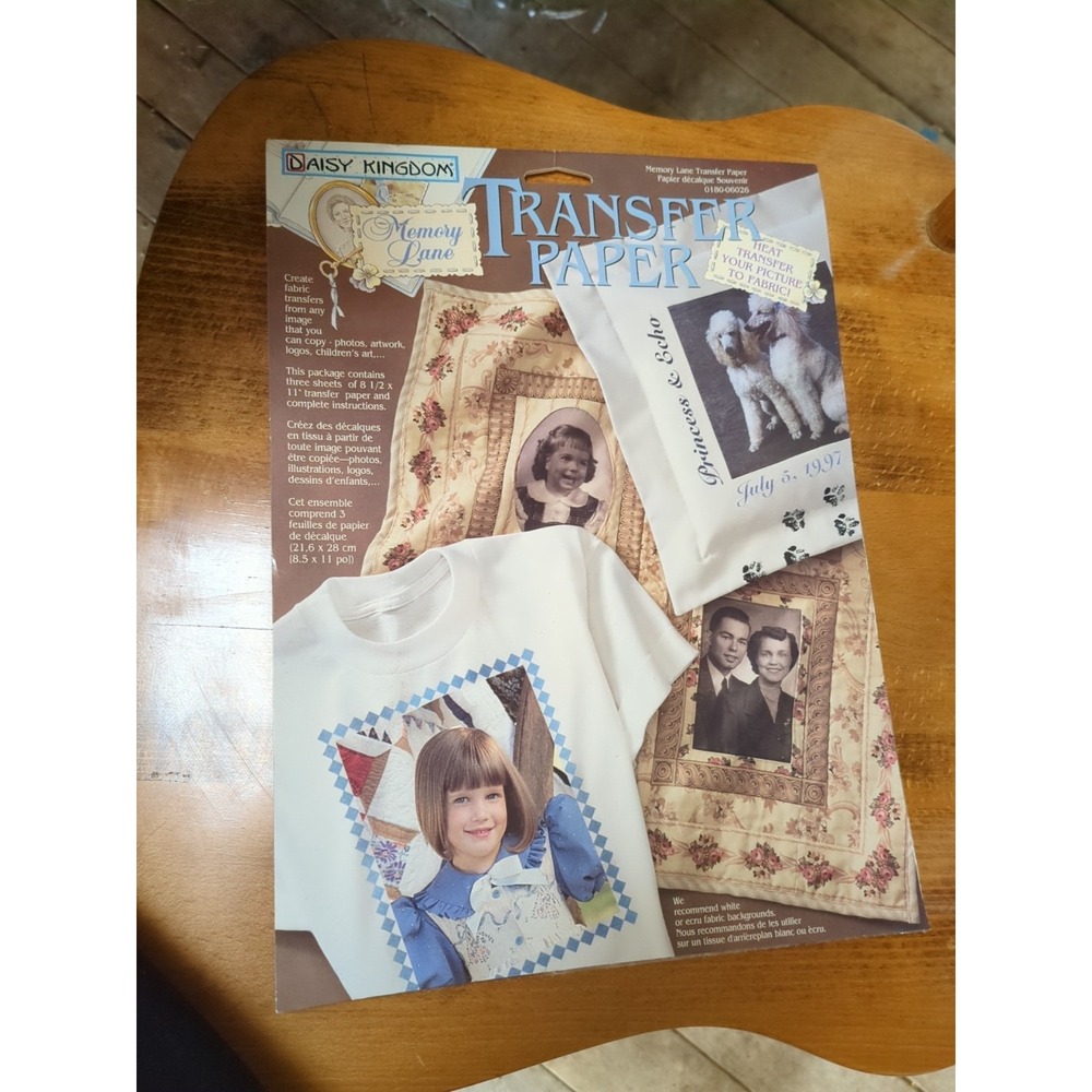 Daisy Kingdom Transfer Paper Memory Lane 3 8.5" x‎ 11" Sheets Craft Supply NOS